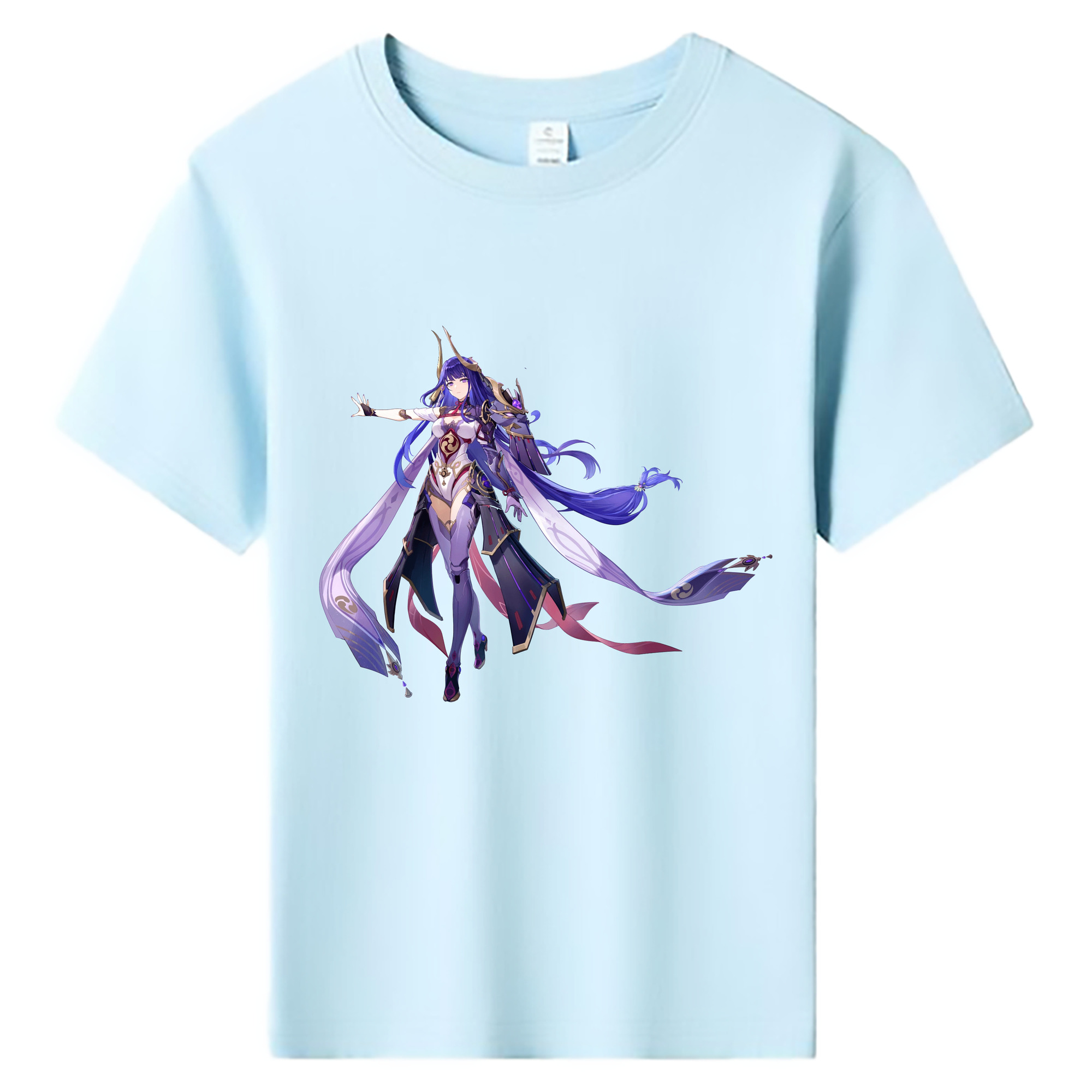 げんし神 雷電将軍 らいでんしょうぐん genshin Raiden Shogun 綿100％キッズTシャツ（フロントプリント）